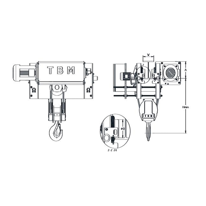 SHA7 Pengangkat Tali Dawai bilik kepala rendah